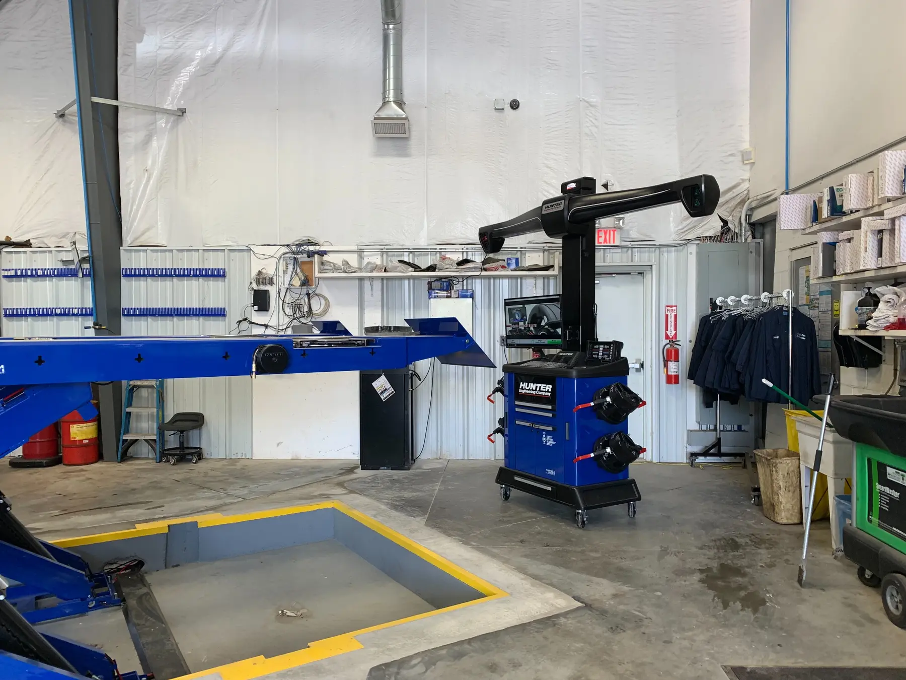 Completed Hunter lift and wheel-service equipment installation