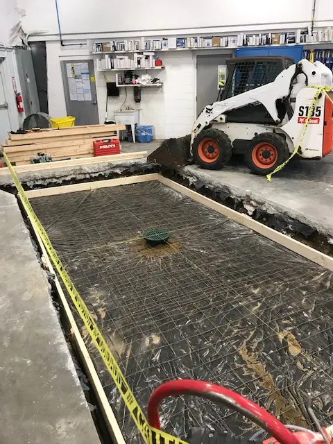 Floor excavation and reinforcement preparation